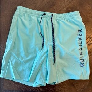Quiksilver Mens Swim Trunks Medium Marine Blue 7” Inseam Board Shorts NWT